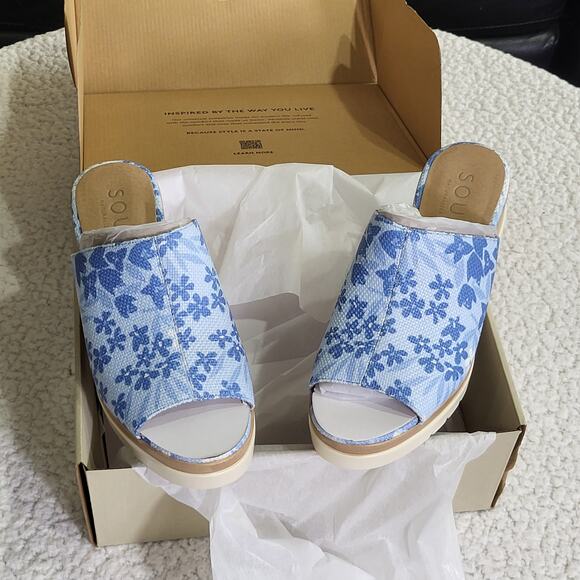 NEW Natural Soul by Naturalizer Goodtimes Mule Wedge Sandal Bluebell  size 9.5M - Picture 1 of 5
